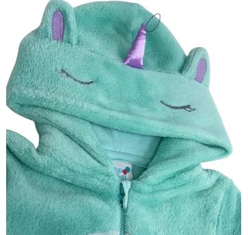 Macacão Plush Infantil Tip Top Verde Unicórnio com Capuz - 5 anos - Tip Top
