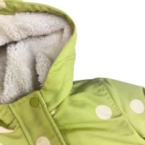Jaqueta Infantil Verde com Bolinhas – Forrada em Sherpa, Capuz e Ajuste na Cintu - 5 anos - Sem etiqueta Importado