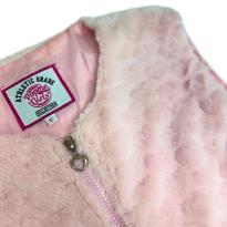 Colete Infantil Peluciado Rosa com Zíper e Detalhe de Coração – Popme Girls - 10 anos - Sem etiqueta Importado