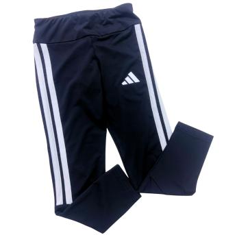 Calça Legging Esportiva Adidas Preta com Listras Brancas - 10 anos - Adidas