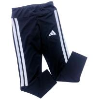 Calça Legging Esportiva Adidas Preta com Listras Brancas - 10 anos - Adidas