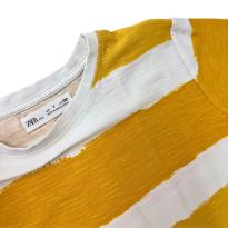 Camiseta Infantil Zara Listrada Amarelo e Branco - 10 anos - Zara