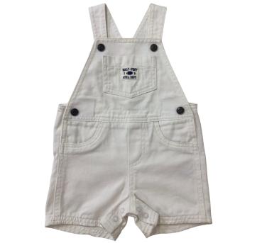 Jardineira Infantil Carter’s Jeans Off-White com Bolsinho Frontal - 1 ano - Carter`s