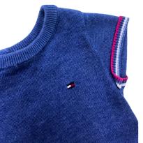 Vestido Infantil Tommy Hilfiger Tricot Azul com Detalhes Listrados - 5 anos - Tommy Hilfiger
