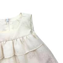Vestido Infantil Branco com Detalhe de Babado e Brilho Suave - 1 ano - Joy