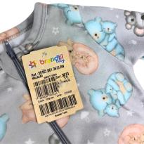 Macacão Plush Brandili Baby Cinza com Estampa de Ursinhos - 1 ano - Brandili