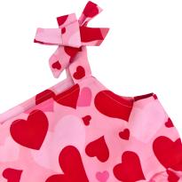 Vestido Infantil Corações Rosa com Babados - 5 anos - Sem etiqueta Importado