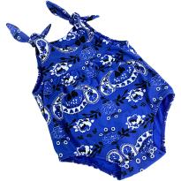 Body Infantil Estampado Azul com Alças de Amarrar - 2 anos - Sem etiqueta Importado