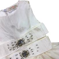 Vestido Infantil Doc Kids Festa Branco com Bordados e Pedrarias - 5 anos - Sem etiqueta Importado