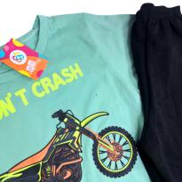 Conjunto Infantil Ping Pong - Camiseta e Short Moto Gravity Checks - 10 anos - Sem etiqueta Importado