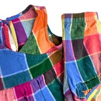 Conjunto Infantil Blusa e Short Xadrez Colorido - 5 anos - Sem etiqueta Importado