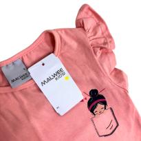 Blusa Infantil Rosa com Babado e Estampa no Bolso – Malwee Kids - 5 anos - Malwee Kids