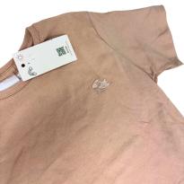 Camiseta Infantil Básica Marrom com Bordado Minimalista - 10 anos - Sem etiqueta Importado