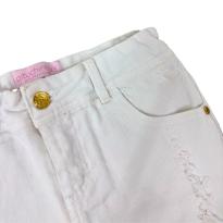 Saia Jeans Branca Pituchinhus com Detalhe Desgastado - 10 anos - Sem etiqueta Importado
