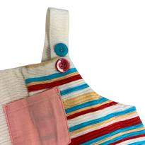 Vestido Infantil Listrado com Estampa de Ursinha – Colorido e Divertido - 1 ano - Lilica Ripilica