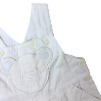 Jardineira Infantil Branca com Bordado de Ursinho – Modelo Clássico e Delicado - 1 ano - Sem etiqueta Importado