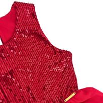 Vestido Infantil Vermelho com Paetês – Festa e Ocasiões Especiais - 5 anos - Sem etiqueta Importado