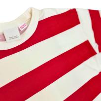 Camiseta Infantil Listrada Vermelha e Branca – Manga Curta em Algodão - 5 anos - Zara