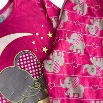 Pijama Infantil Menina Rosa com Estampa de Elefante – Blusa e Calça Confortáveis - 5 anos - Sem etiqueta Importado