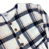 Vestido Infantil Xadrez Manga Longa com Botões Frontais – Carter’s - 5 anos - Carter`s