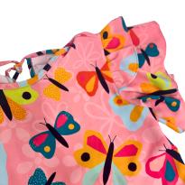 Vestido Infantil Rosa Estampado com Borboletas - 10 anos - Sem etiqueta Importado