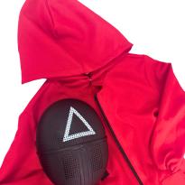 Fantasia Infantil Round 6 Macacão Vermelho com Máscara - 10 anos - Sem etiqueta Importado