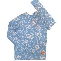 Camiseta UV azul florido - 4 anos - Não informada