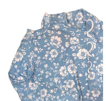 Camiseta UV azul florido - 4 anos - Não informada