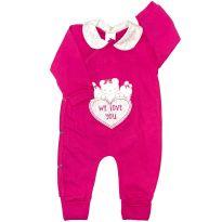 Macacão Rosa - 3 a 6 meses - Bum calabum