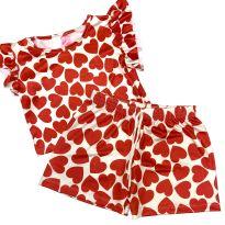 Conjunto de verão Corações - 10 anos - Não informada