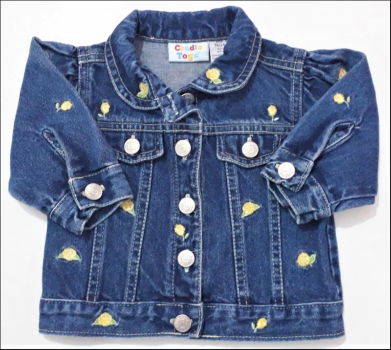 jaqueta jeans com flores