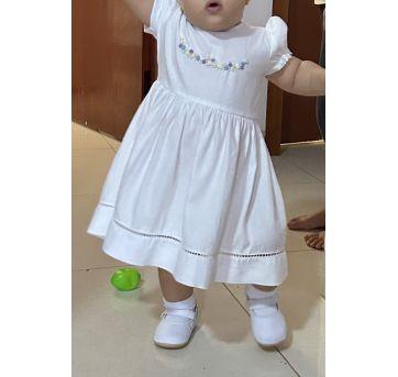 Vestido Branco bordado - 1 ano - Algodão Doce