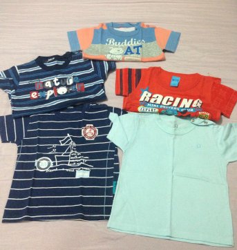5 camisetas sortidas - 9 a 12 meses - Outras