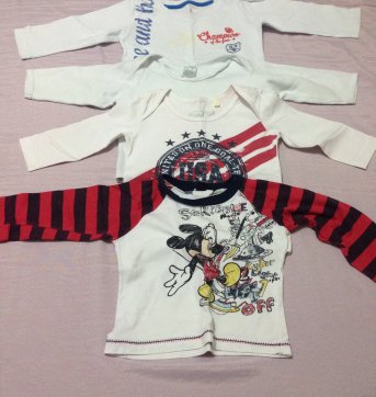 4 camisetinhas manga longa - 6 a 9 meses - Outras