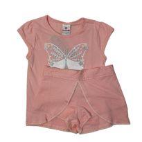 Conjunto Blusa Meia Malha e Shorts Saia Meia Malha Maquinetada - 3 anos - Brandili