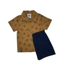 Conjunto Camisa e Bermuda Mickey Bebê - 3 a 6 meses - Mundi