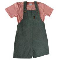 Conjunto Camiseta e Macacao Rosa - 3 anos - Fakini