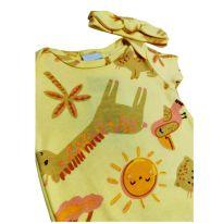 Body estampado com faixa de cabeça - 3 a 6 meses - Fakini