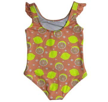Maiô Infantil Feminino com Babados – Estampa de Limões - 4 anos - Fakini