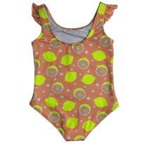 Maiô Infantil Feminino com Babados – Estampa de Limões - 4 anos - Fakini