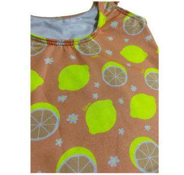 Maiô Infantil Feminino com Babados – Estampa de Limões - 4 anos - Fakini