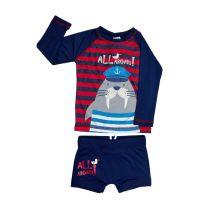 Kit Infantil Praia UV – Camiseta e Sunga Marinheiro All Aboard - 2 anos - Tip Top