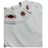 Body Delicado com Gola Bordada Candy - 3 a 6 meses - Baby Tricot