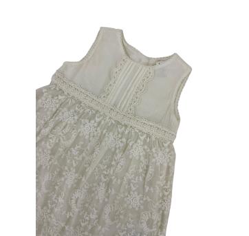 Vestido Off White com renda - 9 a 12 meses - Baby B`gosh
