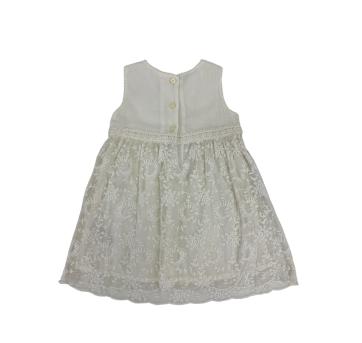 Vestido Off White com renda - 9 a 12 meses - Baby B`gosh