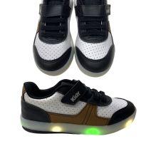 Tênis  Hype Preto e Branco LED - 28 - Kidy