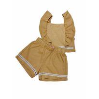 Conjunto de blusa e short bege - 6 anos - Livy