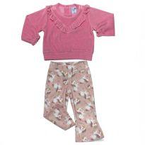 Conjunto de moletom feminino - 3 a 6 meses - Tip Top
