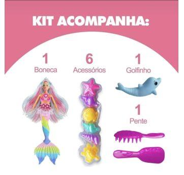 Boneca Sereia Mermaid Musical com Luz Som - Sem faixa etaria - Desconhecida