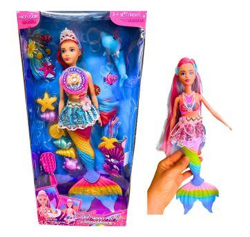 Boneca Sereia Mermaid Musical com Luz Som - Sem faixa etaria - Desconhecida